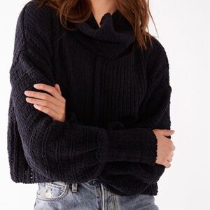 Free People Be Yours‎ Pullover Black Sweater Women’s Sz XS